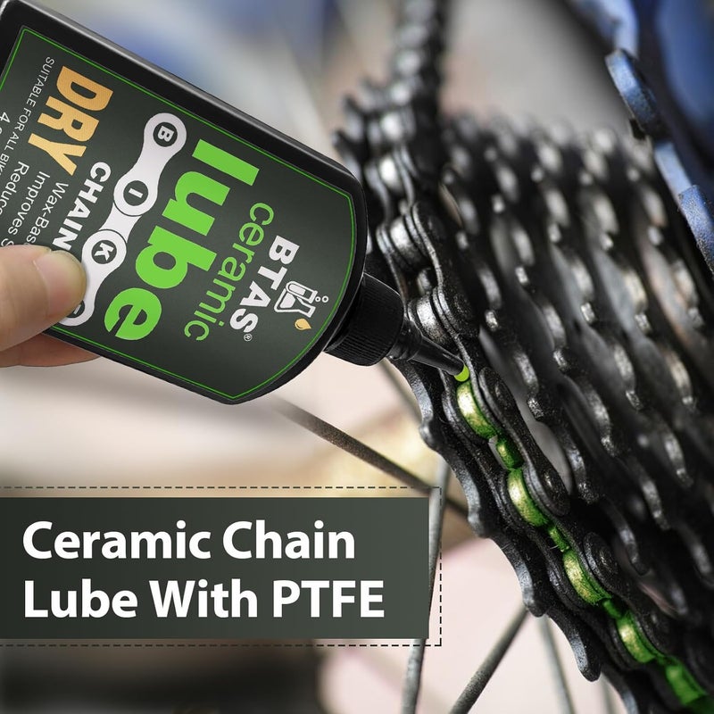 BTAS Ceramic Dry Bike Chain Lube 4 oz -UV Tracer Dye -Road,Mountain Bicycle Lubricant Oil,Dry and Dusty Weather Conditions - Image 2